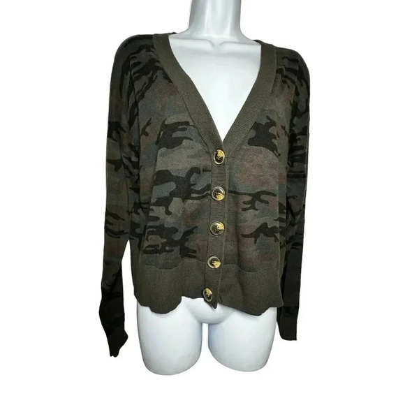 Sanctuary Womens Lets Hang Cardigan Size XS Camo Sweater Camouflage Green NWT - Picture 6 of 6